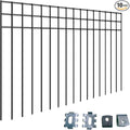 24x15-inch No Dig Animal Barrier Fence, 10 Pack Black Dig Protective Fence with 1.5 inch Spike spacing, Dog/Rabbit/Groundhog Underground Defence, for Outdoor Garden Patio