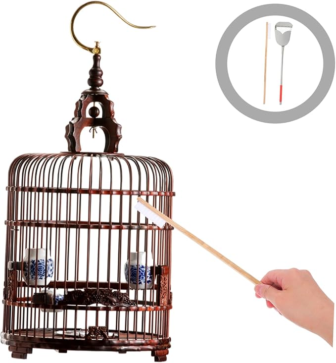 ibasenice 2pcs Bird Cage Cleaning Set Versatile Brush and Droppings Scoop for Small Animal Cages for Easy Maintenance