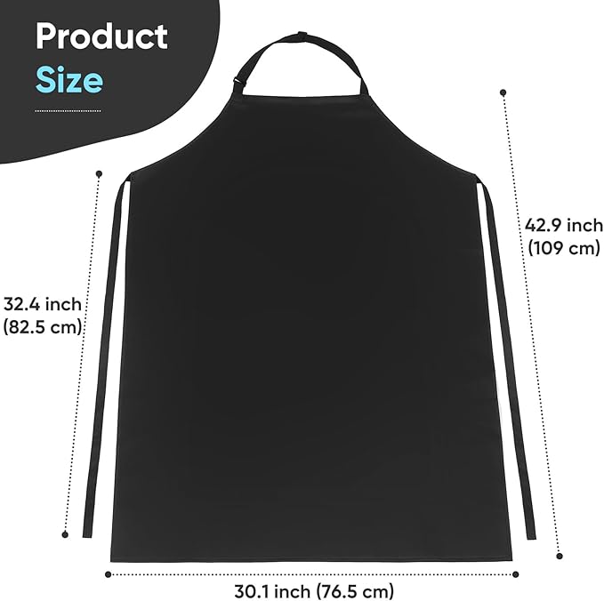 Waterproof Apron 43in PU Leather Heavy Duty for Gardening, Dishwashing, Meat Processing, Car Washing, and Pet Grooming