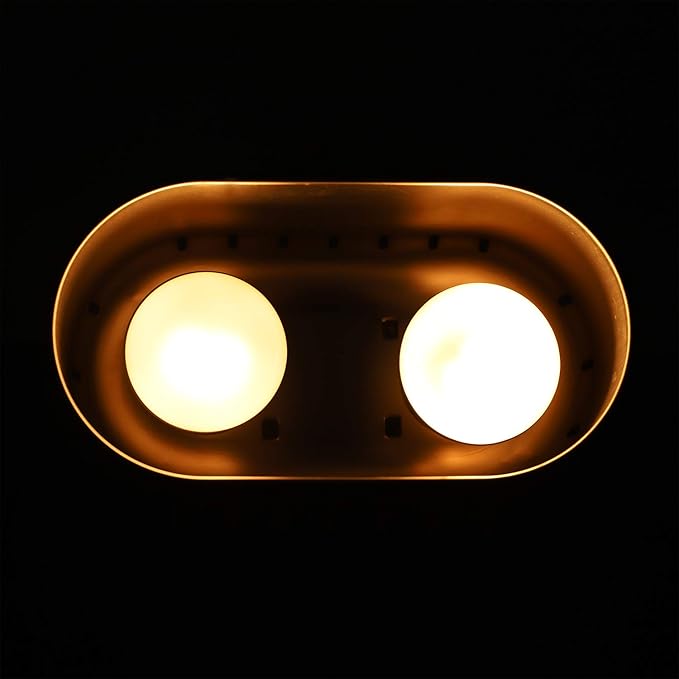 DXOPHIEX 15inch Dual Reptile Light Fixture, Max 150W Dual Reptile Heat Lamp with Separate Switches, Double Dome Lamp UVB Light Fixture for Bearded Dragon, Turtles, Snake and Lizard Terrarium