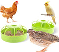 2 Pack Chicken Feeder Poultry Food Dispenser Chicken Plastic Water Feeder for Small Poultry Chicken Duck Pigeon Quail Bird