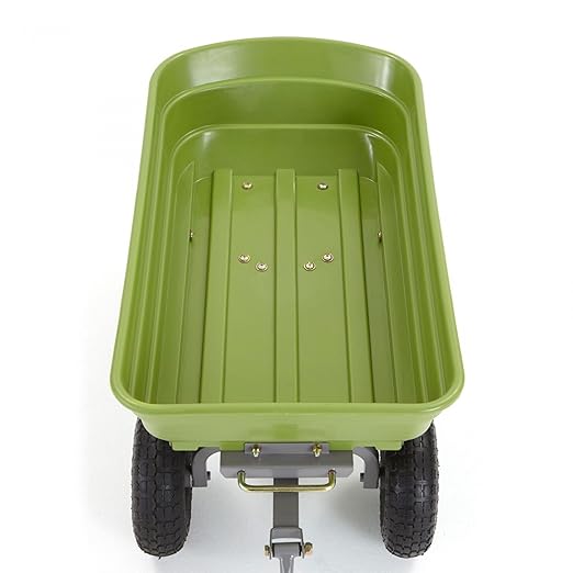 Gorilla Carts Poly Garden Dump Cart, 4 Cu Ft Tub, 600 lb Haul Capacity, Green – Heavy-Duty Utility Wagon with Quick-Release Dumping & Pneumatic Tires for Yard, Landscaping and Gardening