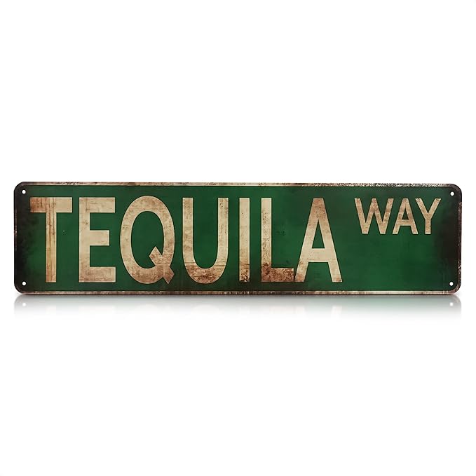 4x16 Inch Metal Bar Signs – Tequila Decorations Metal Signs, Lightweight and Easy to Install, Vintage Style Wall Tinplate Art, Rust and Fade Resistant, Good for Home, Bar, Kitchen, and Pub