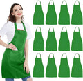 NOBONDO 12 Pack Bib Apron - Unisex Black Apron Bulk with 2 Roomy Pockets Machine Washable for Kitchen Crafting BBQ Drawing