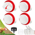 Chicken Feeder No Waste, DIY Automatic Poultry Feeder Ports with Hole Saw & Gloves, Durable Rain Proof Poultry Feeder Port for Buckets, Barrels, Bins and Troughs