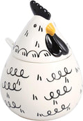 Ceramic Salt Cellar with Lid and Spoon,17oz Large Chicken Rooster Cookie Jar Salt Containers Holder for Countertop Spices,Cute Farmhouse Kitchen Decor,Spice Jar for Coffee,Sugar,Spices,Candies (#B)