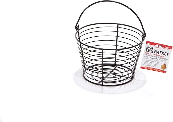 Little Giant® Large Egg Basket Kit | Chicken Egg Basket with Ceramic Eggs | Egg Collecting Basket Kit (Brown Eggs, Small Basket (8 Inches))