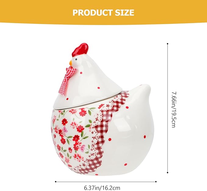 Chicken Cookie Jar Easter Cookie Jar- Farmhouse Kitchen Decor Cute Design Container for Candy Snacks Coffee Countertop Storage Gift for Home