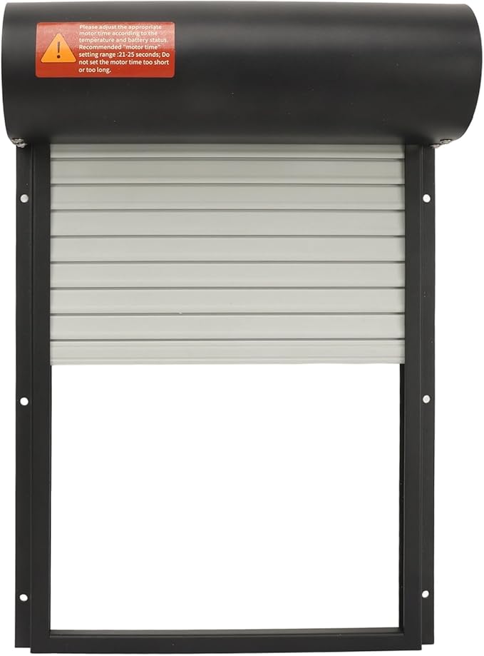 Solar Powered Chicken Coop Door, Automatic Electric Poultry Door Opener with Timer and Remote Control for Home and Farm Use (Black)