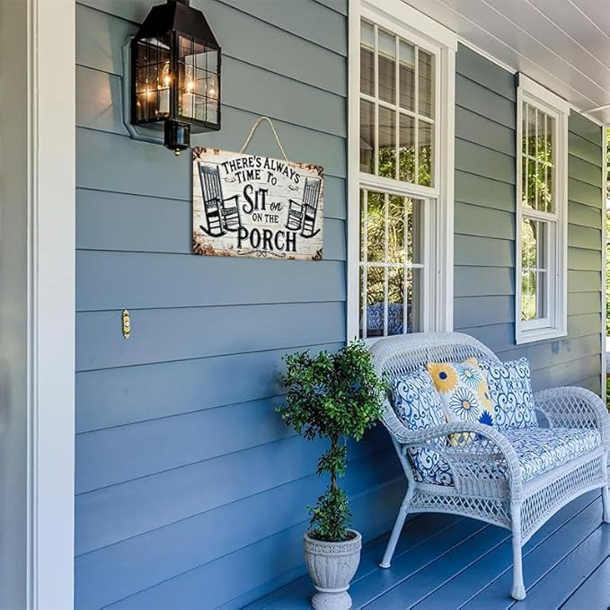 Porch Decor Metal Signs- Outside Decor for Porch Tin Signs Vintage 8x12 Inch