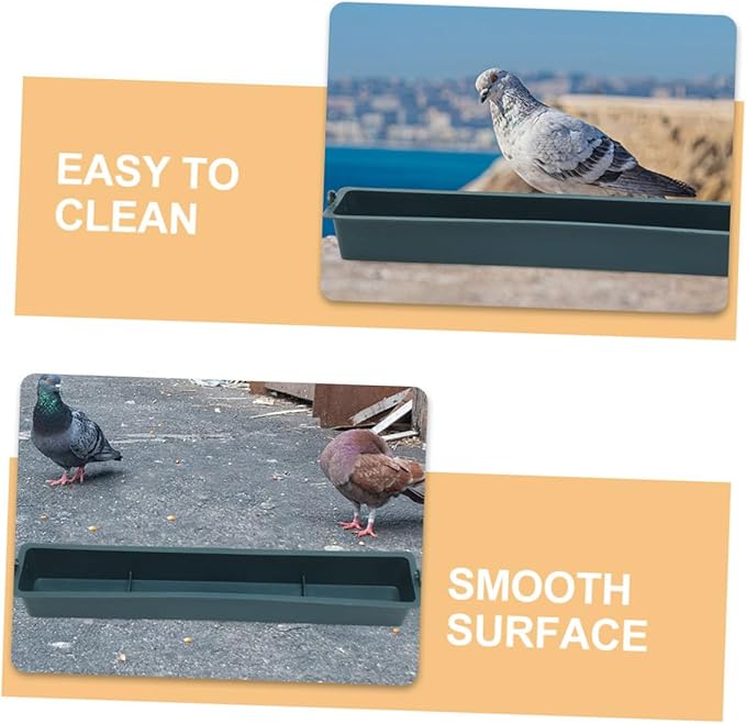 2pcs Hanging Poultry Feeder Trough with Divider, Thickened Plastic Bird Food Dispenser for Chicken, Duck, Pigeon Cage Feeding, Anti-Spill Design for Coop Use
