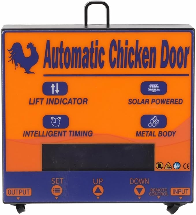 TOPINCN Automatic Chicken Coop Door with Timer, Protect Poultry from LED Display Controller, Iron Sheet Metal Frame, for Chicken, Duck and Goose (US Plug)