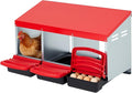 Chicken Nesting Boxes, 3 Hole Compartments Metal Chicken Egg Laying Box with Swing Perch and Roll Away Egg Collection for Chicken Coop