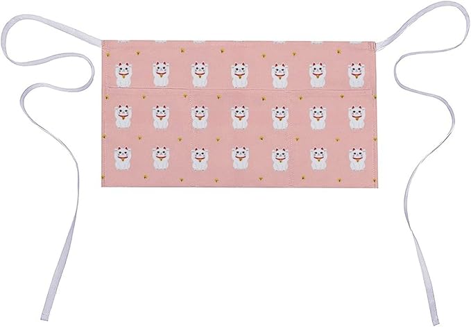 Unisex Chef Waiter Apron Waist Half Short Serving Aprons with 3 Pockets