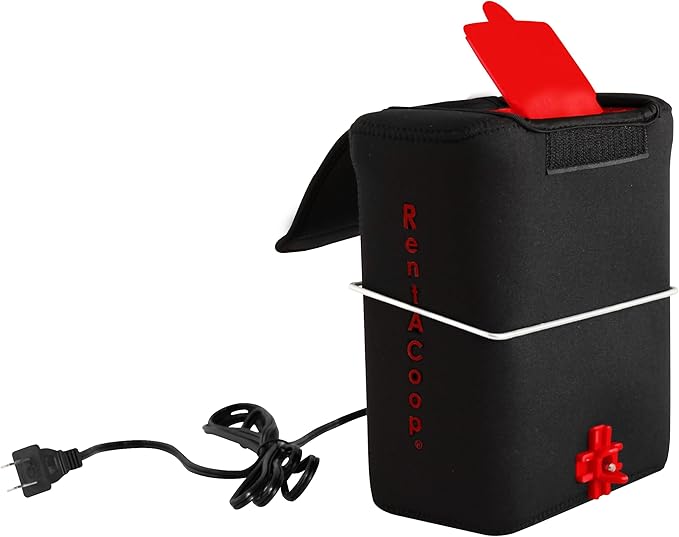 RentACoop 64oz(2L) BPA-Free Heated Poultry Drinker with Plastic Horizontal Nipple and 6ft Power Cord for Chickens, Pigeon, Quail, and Other Large Animals