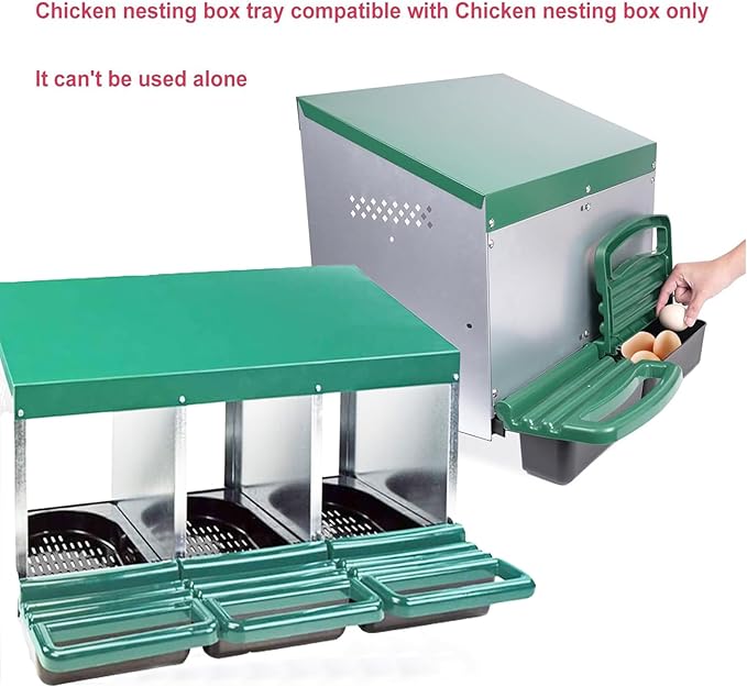 Chicken Nesting Box Tray, Plastic Laying Box Tray for Chicken Nest Boxes