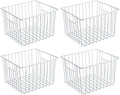 SANNO 11“ Freezer Baskets Storage Organizers, Farmhouse Organizer Bins for Cabinets, Pantry, Closets, Bedrooms