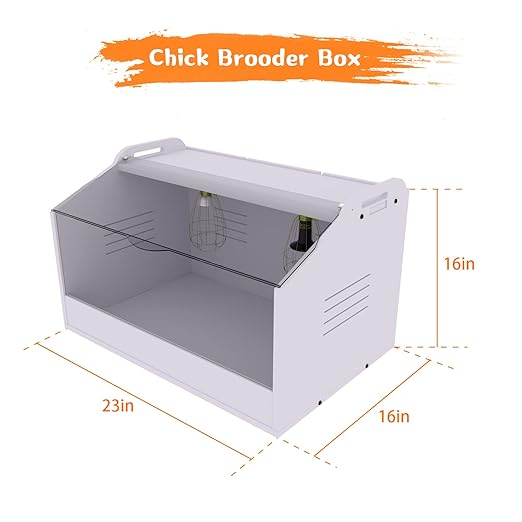 Brooder Box for Chicks ，Chick Brooder Heat up to 25 Chicks with Heat Lamp Set Brooder Box，Suitable for Chicks/Duck/Parrot/Lizard （23" X 16" X 16"）