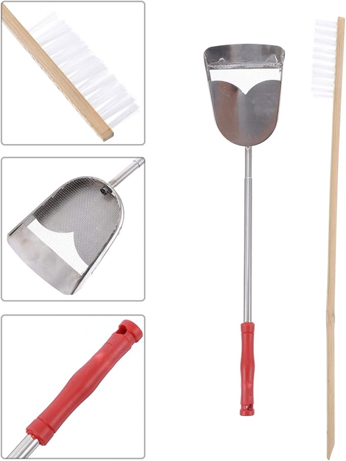 POPETPOP 2pcs Bird Cage Cleaning Tools Set Includes Brush and Shovel for Parrot and Bird Cages Handle Design for Easy Cleaning for Daily Maintenance