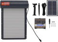 Grey Solar Powered Automatic Chicken Coop Door with Timer Control, Programmable LED Display Controller for Poultry Conservationion