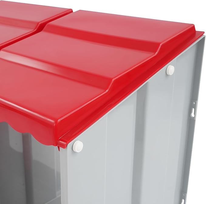 Chicken Nesting Box, 5 Compartments PP Nesting Box, Wall Mountable Nesting Boxes with Inclined Top, Drain Holes & Resting Platform for Chicken and Poultry to Collect Eggs