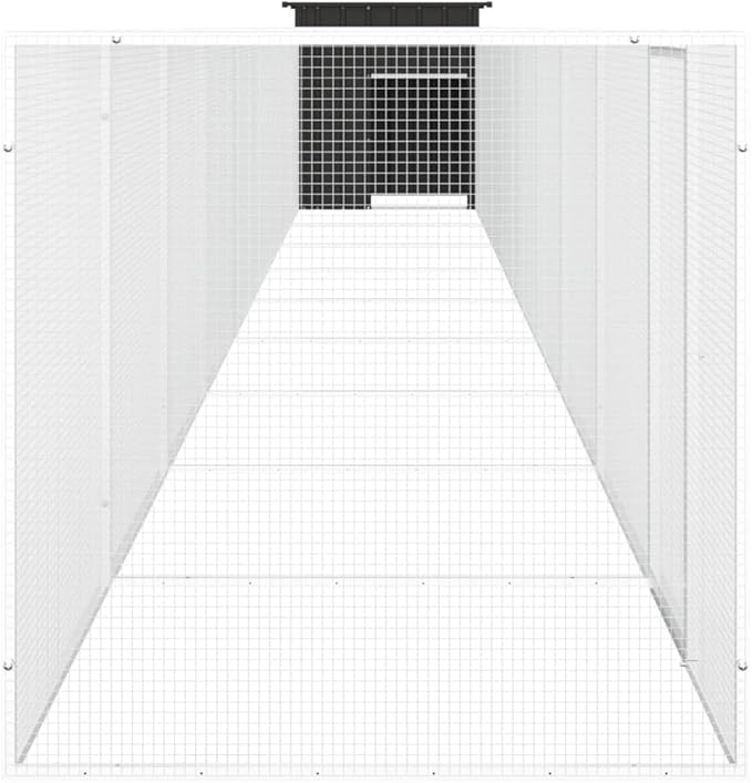 Chicken Cage for Outdoor Run, Galvanized Steel Walk-in Poultry Enclosure, Secure Large Pet Coop with Lockable Door, Weather-Resistant Habitat for 8 Chickens, Anthracite