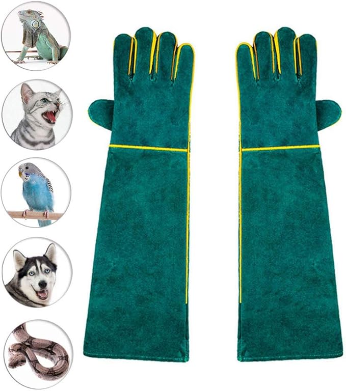 22 Inch Animal Handling Gloves - Anti Bite, Scratch & Heat Resistant for Dogs, Cats, Snakes & Reptiles