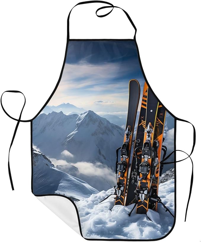 Kitchen Aprons for Men Women Waterproof Apron with 2 Pockets Tropical plants and parrots Apron Adjustable Bib Aprons