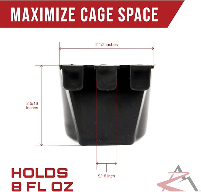 The ROP Shop 100-Pack - 8oz Black Cage Cup for Feed & Water for Poultry Ducks, Birds, Hamsters