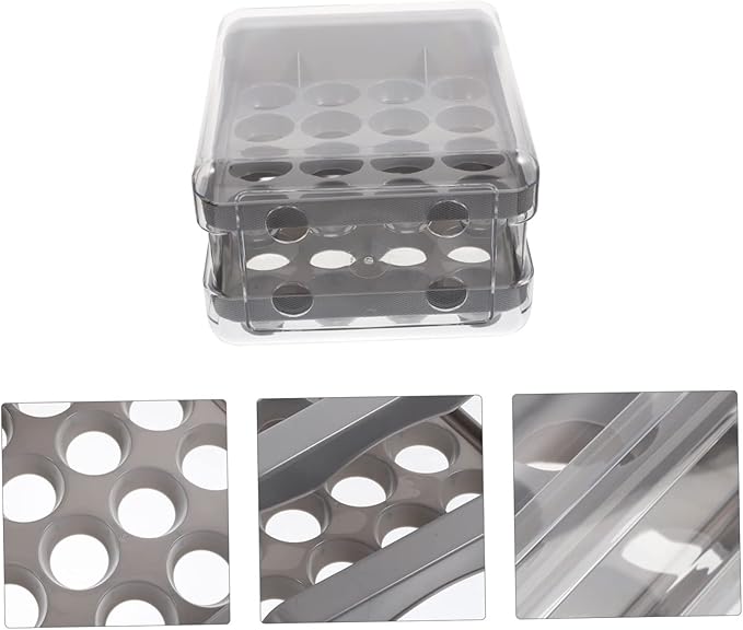 Double Layer Egg Storage Organizer Egg Holder for Refrigerator Cavity Drawer Style Egg Supply Case Durable and Convenient Egg Storage Box for Home and Farm Use