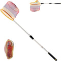 Fishing Landing Net, Fishing Net with Handle for Fishing with Splicing Extension Pole Handle Sturdy Stainless Steel Tubes Comfortable Sponge Handle, yellow