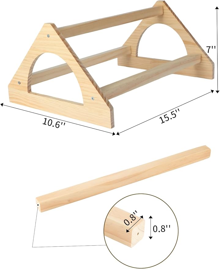 Wooden Chick Perch, Chick Stand Training Perch, Wood Chicken Roosting Bar for Entertainment, Strong Chick Jungle Gym Roosting Bar, Strong Wooden Chicken Roosting Bar, Easy to Assemble and Clean（Small）