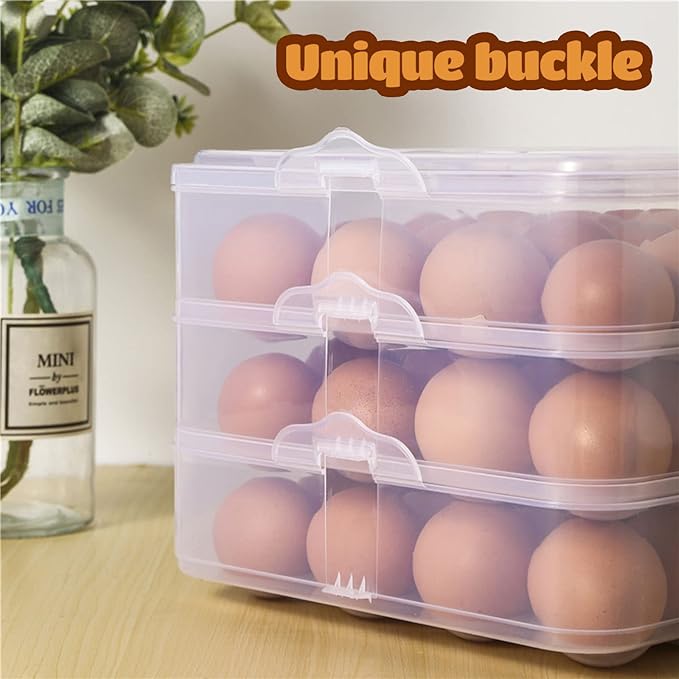 Anyumocz 72 Eggs Holder,3-Layer Deviled Egg Tray with Lid,Egg Containers for Deviled Egg,Egg Carrier Box Dispenser Container with Handle for Refrigerator