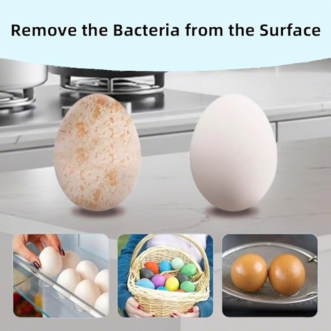 Layver Egg Brush Cleaner, Egg Cleaner Scrubber for Fresh Eggs, Silicone Egg Washer, Multipurpose Washing Egg Tool for Fruits and Vegetables (Blue)