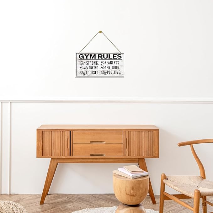 Gym Rules Sign, Gym Room Decor, Work-out Room Decor, Decorative Wood Hanging Wood Plaque, Motivational Gym Decor, Home Gym Decor, Farmhouse Hanging Decor, Rustic Door Sign, Wall Decor Art