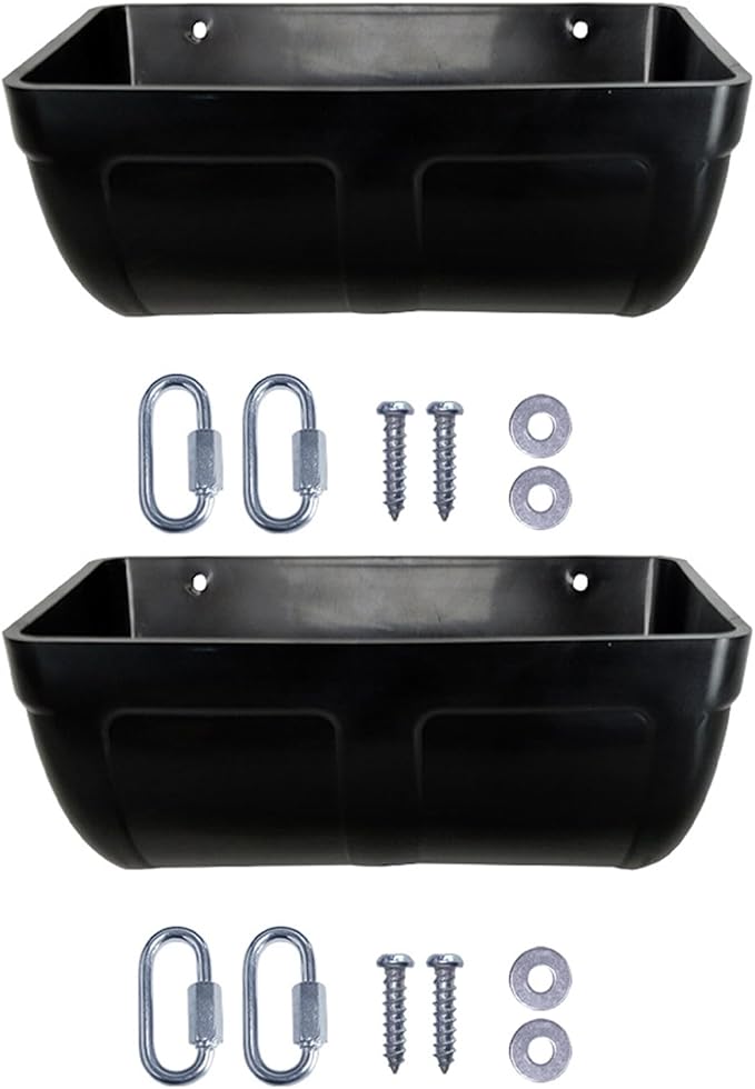Pack of 2 Poultry Feeders Hanging Design Low Waste Technology Easy to Fence Feeder Waterer Bowl for Farm Coops Hanging Chicken Feeder