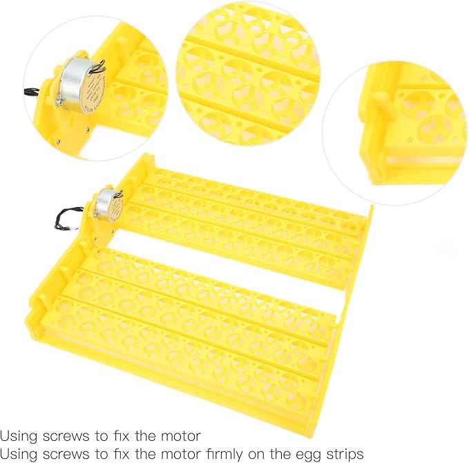 Depisuta Automatic Egg Incubation Tray, 132 Eggs Turning Tray with Even Heating for Chicken Duck Quail Incubators (12V)