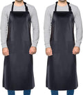 Homsolver Waterproof Rubber Vinyl Apron for Unisex Adult, Adjustable, Lightweight, Chemical Resistant Extra Long Work Apron