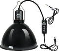 LUCKY HERP Reptile Light Fixture with Dimming Thermostat & Timer, Aluminum 8.5inch Dome Reptile Lamp Fixture, Heat Lamp Fixture for UVB Bulb Basking Heat Bulb