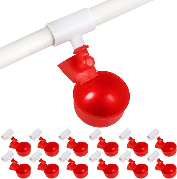 12 Pack Large Automatic Chicken Waterer Cups, Plastic Chicken Water Feeder Chicken Water Bowls Poultry Water Feeder Kit for Chicks, Duck, Goose, Turkey and Bunny