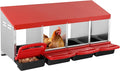 VEVOR Chicken Nest Box, 4-Compartment, 15 to 30 in Stable & Corrosion-Resistant Metal Nesting Boxes with Inclined Nesting Boxes, Bottom Holes & Resting Platform, Fit for Different Chicken Breeds