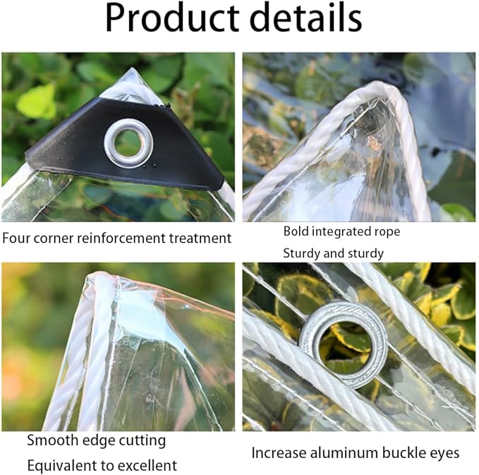 2 * 3-Meter Tear Resistant Transparent Waterproof Oilcloth,1 Piece of Windproof polyethylene Waterproof Cloth, Heavy-Duty Transparent Shell, Used to Cover Chicken coops, greenhouses, Garden Plants