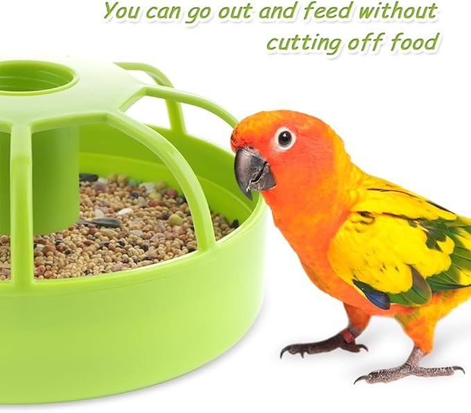 2 Pack Chicken Feeder Poultry Food Dispenser Chicken Plastic Water Feeder for Small Poultry Chicken Duck Pigeon Quail Bird