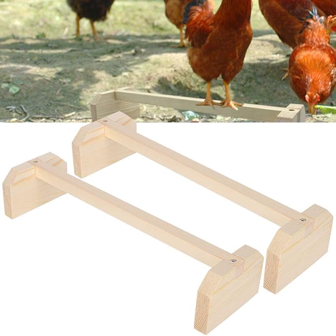 Chicken Roosting Bar, Prevent Rotation Design Solid Wooden Thicken Rooster Perch for Coop Brooder Chickens Parrots Large Birds