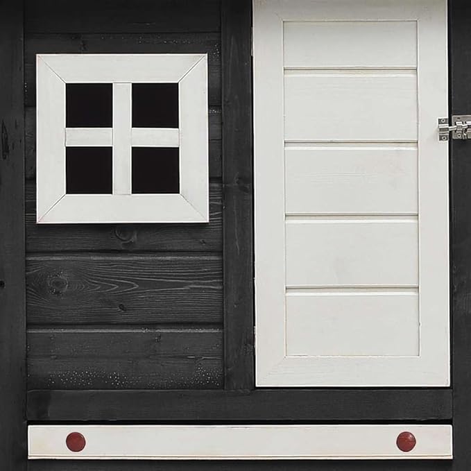 66.9 x 66.9 x 43.3 in Outdoor Rabbit Hutch Grey, Solid Pine Fir Wood Pet House with Non-Slip Ramp & Pull-Out Tray, Weather-Protective Small Animal Cage for Garden Patio Backyard