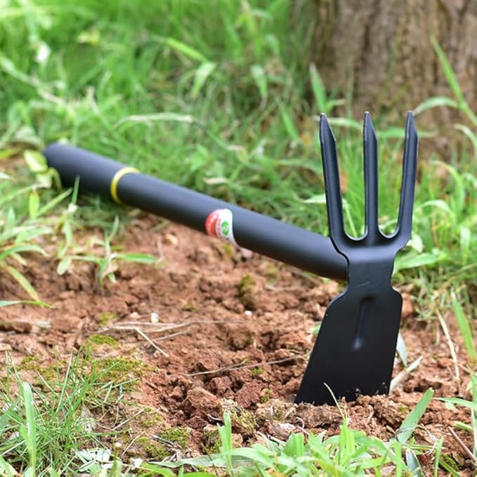 Yardwe Manganese Steel Garden Hoe and Cultivator Tool with Ergonomic Handle for Weeding Soil Loosening Flower Planting and Home Gardening
