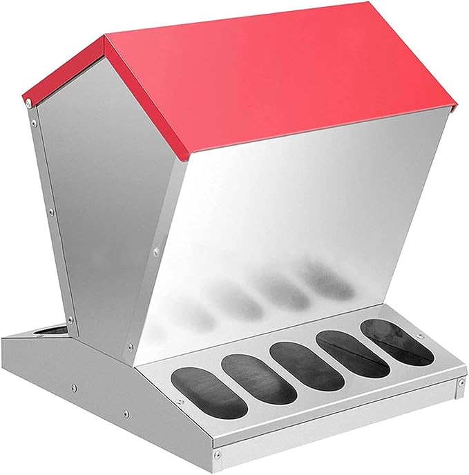 Chicken Coop Feeder Feeder Large Capacity Galvanized Heavy Duty Container Coop Accessories Outdoor Feeding Equipment