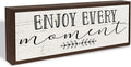 Inspirational Wood Decors, Enjoy Every Moment Sign, Decorative Wooden Wall Plaque, Wall Decor Art, Home Decor for Living Room, Housewarming Gift 9.5x3.1x1 inches