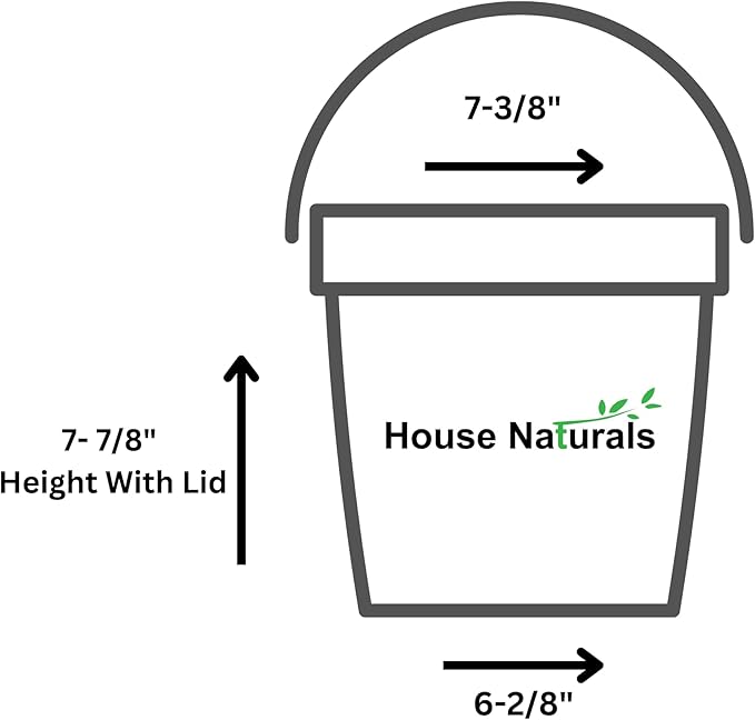 House Naturals 1 Gallon Red Plastic Bucket Pail with Lid BPA Free Food Grade (Pack of 6) Made in USA