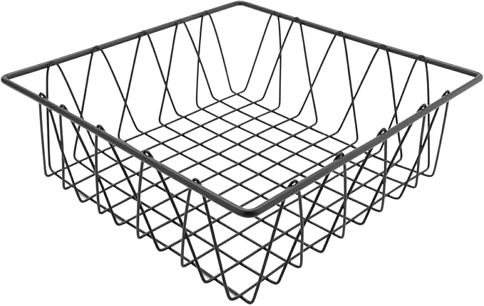 G.E.T. IR-912 12" Square Wire Basket, 4" Deep, Iron Powder Coated